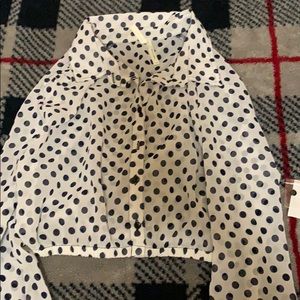 Long sleeve button up crop top